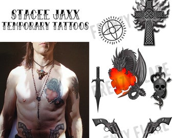 Stacee Jaxx  Rock of Ages Temporary Tattoos for Cosplayers of Rock of Ages. Great for Music Themed Parties. Can Be Made for and Adult or Kid