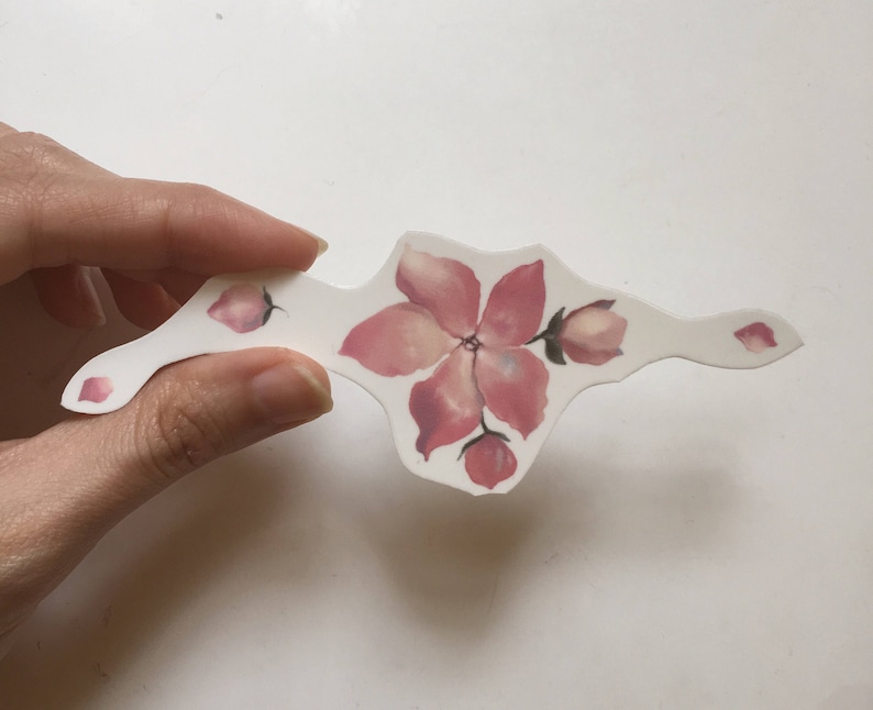 Flower temporary tattoo. Pink delicate blossom flower tattoo. Etsy