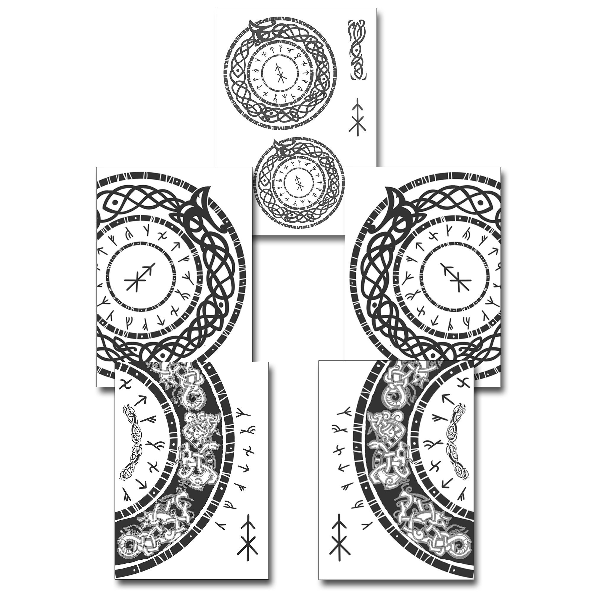 Thor GOW Temporary Tattoos for Cosplayers. Face Runes, Chest and Stomach  Designs for Viking Cosplaying. God Of War Costume