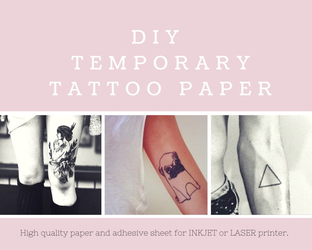 DIY INKJET Printable Temporary Tattoo Paper 5 Sh 8.5”x11” Pack, Long  Lasting