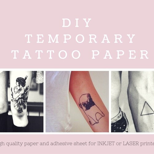 DIY Temporary Tattoo Paper. Inkjet or Laser Printer. Print Etsy