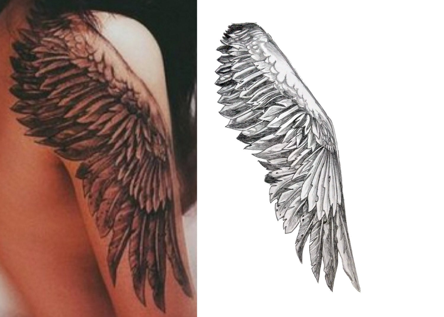 Awesome Large Winged Tattoo Design - Tattoos Designs