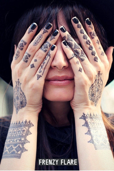 finger tattoos | Finger tattoos, Knuckle tattoos, Full hand tattoo