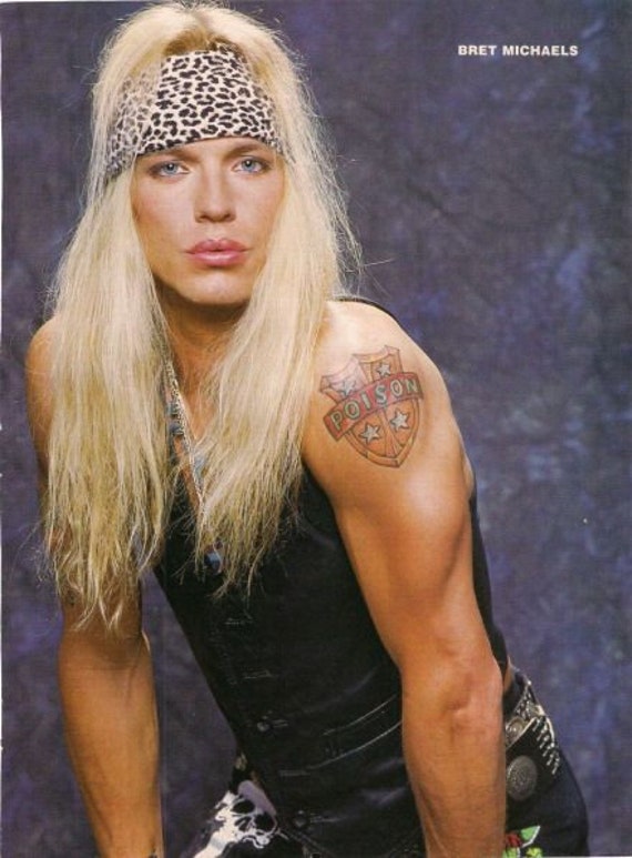 Custom Bret Michaels Temporary Tattoos for Fan Cosplayers. Etsy Canada