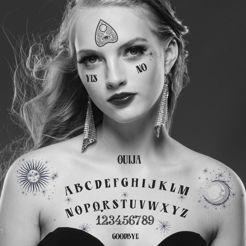 Ouija Board Temporary Tattoos. Esoteric Costume for Halloween Etsy