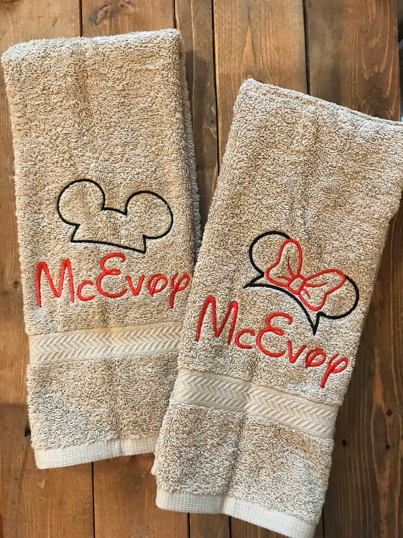 Disney Personalized Bathroom Hand Towels Cotton Etsy