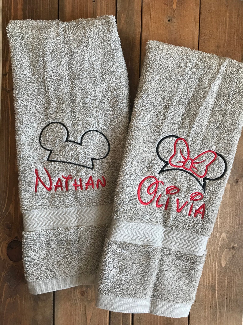 Disney Personalized Bathroom Hand Towels Cotton Etsy