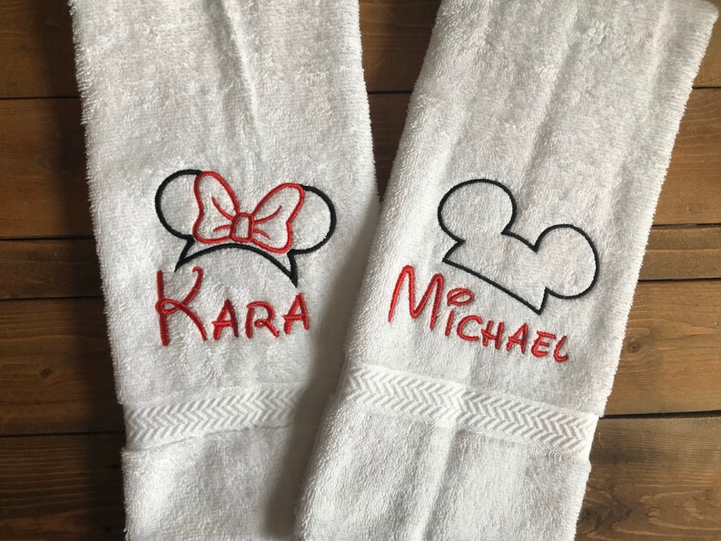 Disney Personalized Bathroom Hand Towels Cotton Etsy