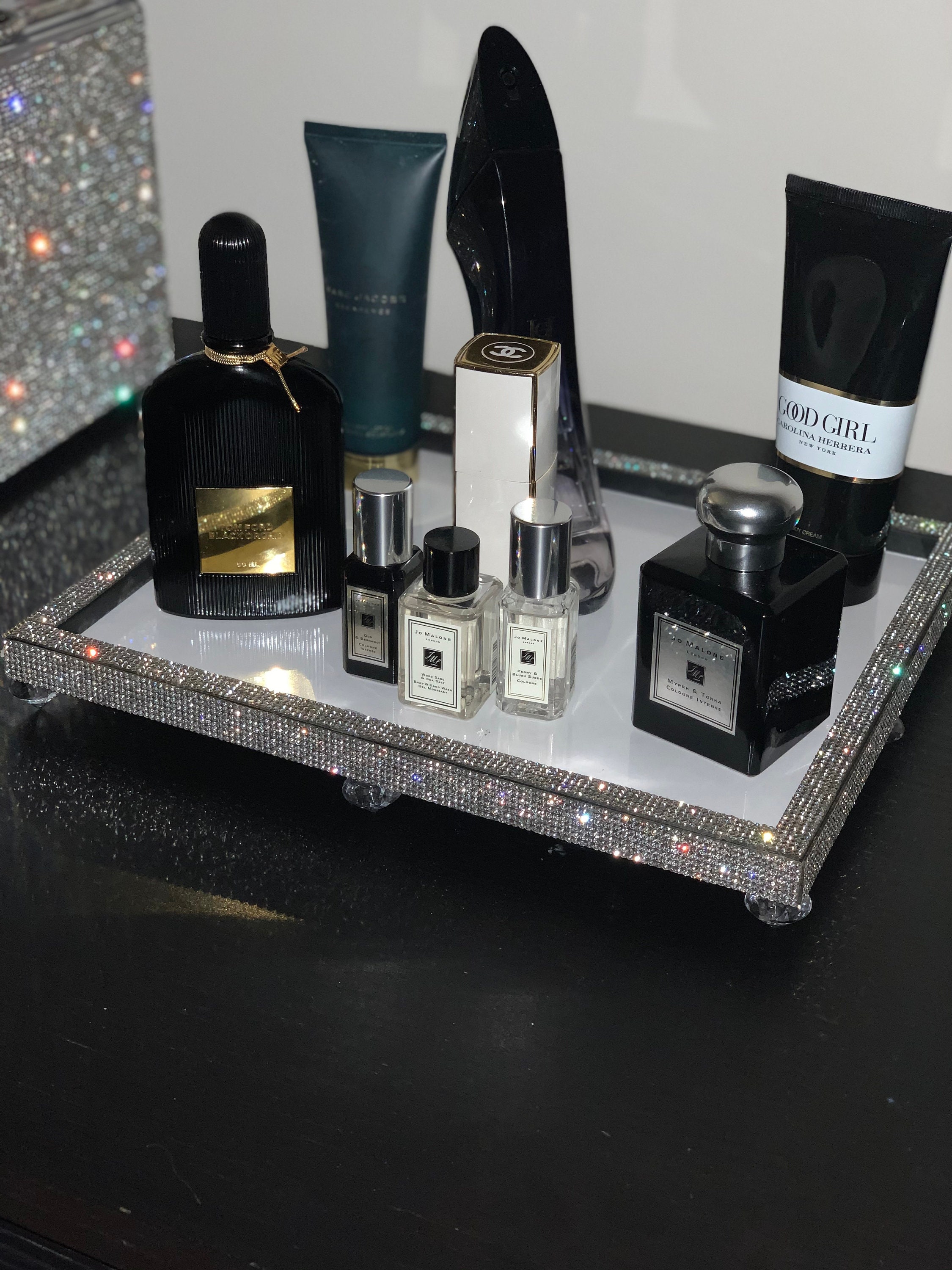 Rhinestone Bling Glam Tray Perfume Tray Makeup Tray Etsy