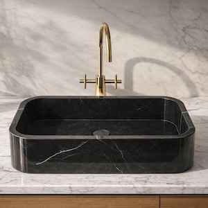 Nero Marquina Marble Sink Rectangular