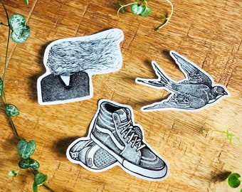 Signature Sticker Pack | Set of 3 vinyl stickers | Tattoo sticker pack
