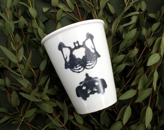 Cup Rorschach Bones | Coffeecup, teacup, porcelain cup, nature illustration