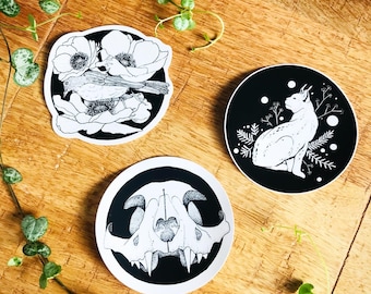 Nature Sticker Pack | Set of 3 vinyl stickers | Big round edition