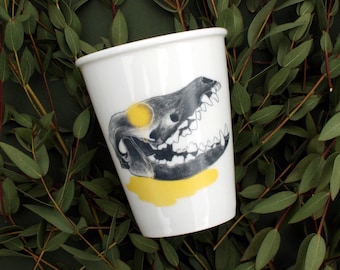 Cup Badger Skull | Coffeecup, teacup, porcelain cup, nature illustration