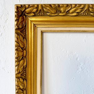 Vintage Baroque Ornate Antique Gold Gilt Wood Frame Linen Liner Fits 15x21