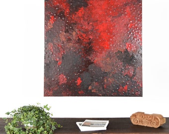red and brown abstract painting / modern contemporary art painting