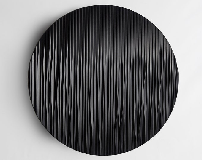 Geometric wall art, wood circular sculpture round art, abstract minimal wood handmade decor art, round wall hanginground wall art