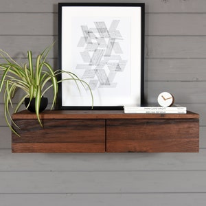 small console with 2 drawers in antique oak and black