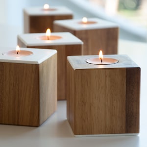 Modern wooden candle holder / wedding gift ideas