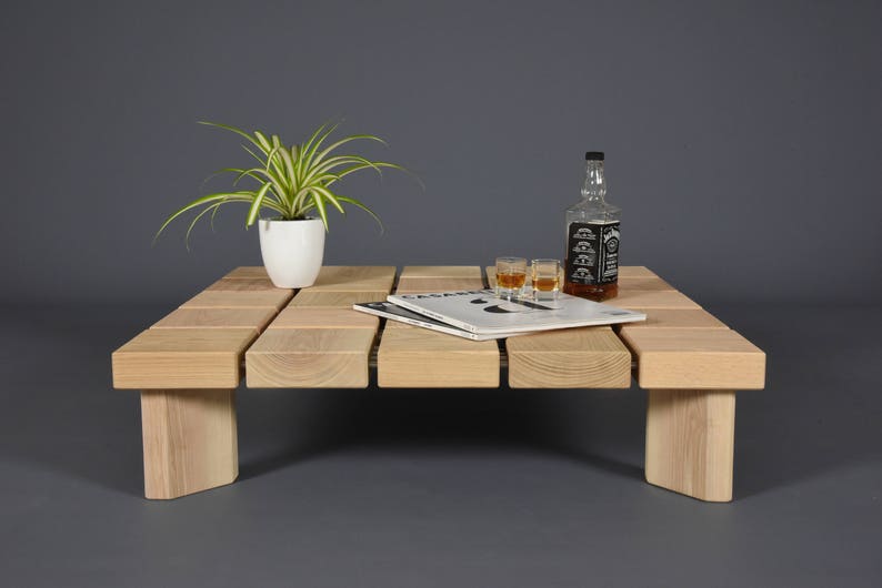 design wooden Coffee table / Side table wood mid century / Modern handmade ash tree wood table / Table living room image 1