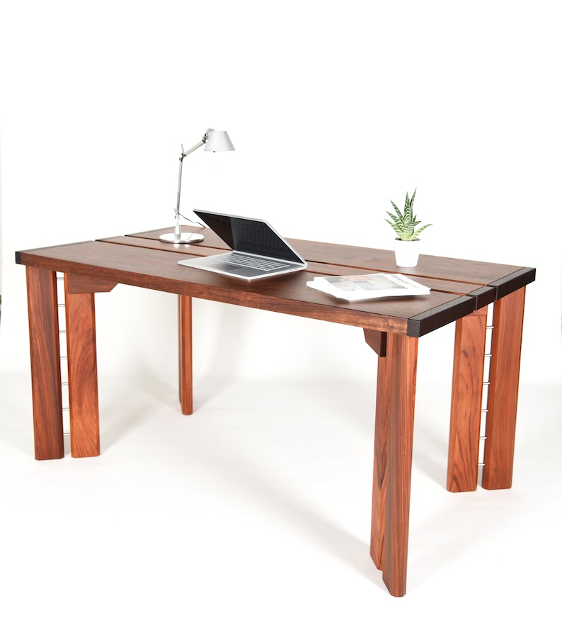 Mid Century Solid Wood Office Desk Etsy Canada