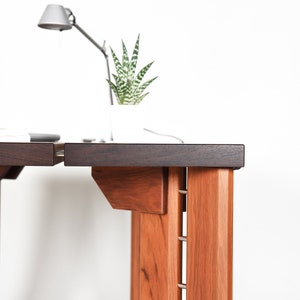 Mid century solid wood office desk image 7