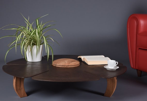 Agressief Groot Lichaam Coffee Table Mid Century Industrial Round in Cor-ten - Etsy