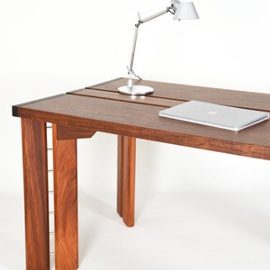 Mid century solid wood office desk image 2
