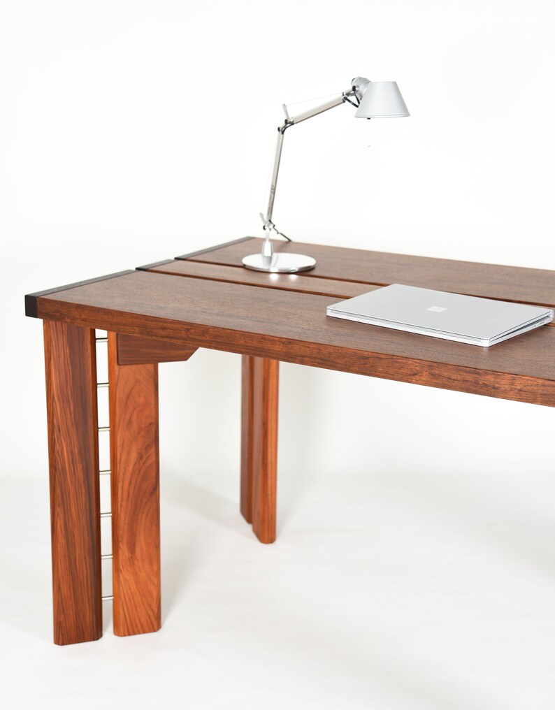 Mid century solid wood office desk image 2