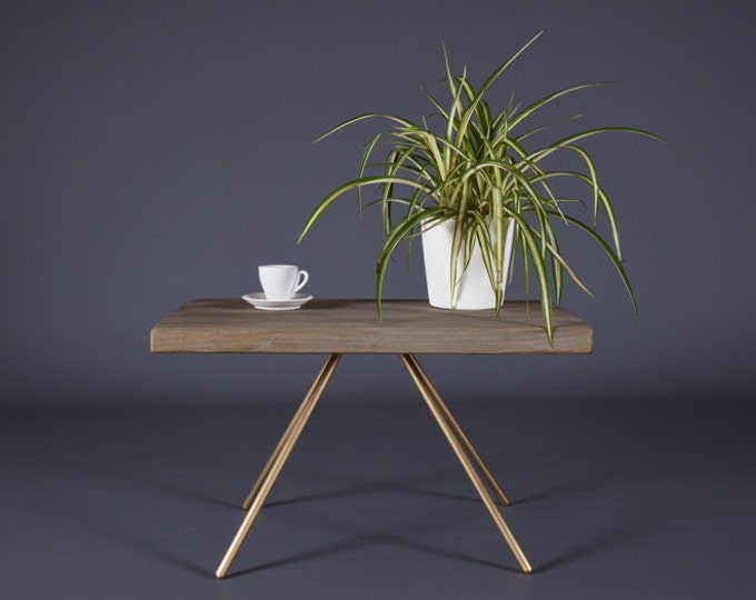 Mid Century mud color wooden bedside table