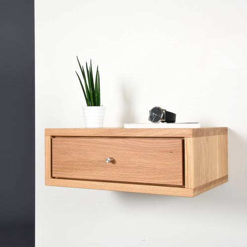 Oak Floating Bedside Table Etsy
