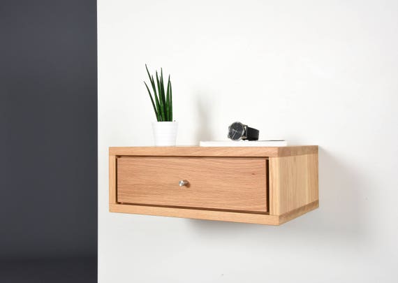 Oak Floating Bedside Table 