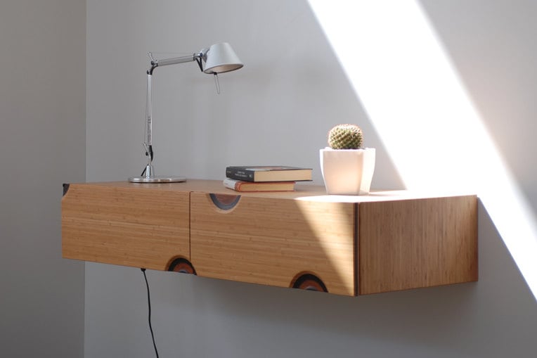 Floating Entryway Floating Desk In Solid Wood Wall Mounted Desk