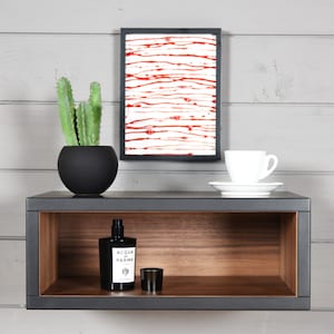 black end walnut floating nightstand / entryway console
