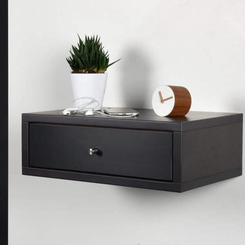 Black Floating Bedside Table With 1 Drawer / Modern Hall Etsy