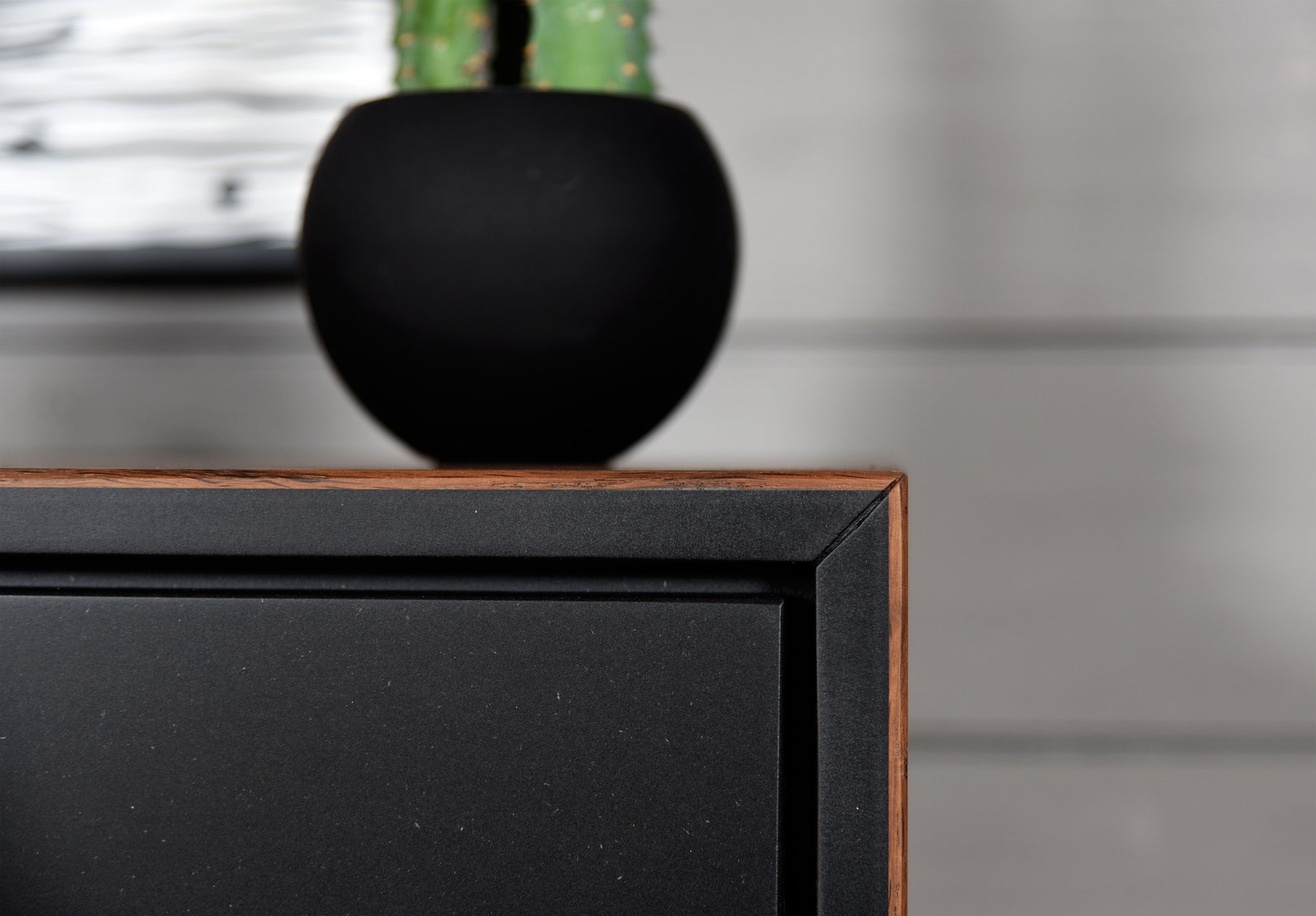 Black Floating Bedside Table With 1 Old Wooden Box Etsy