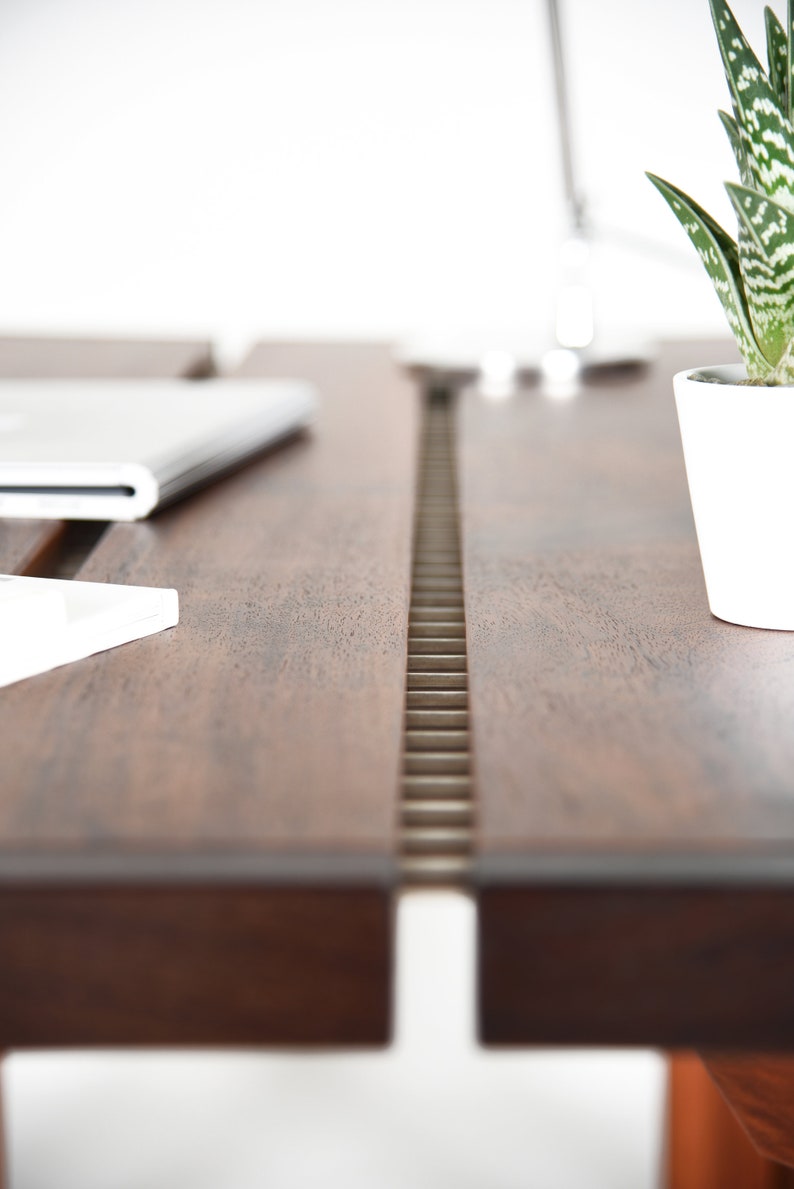 Mid century solid wood office desk image 6