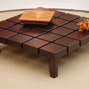 modern midcentury square wooden coffee table/wooden low design table