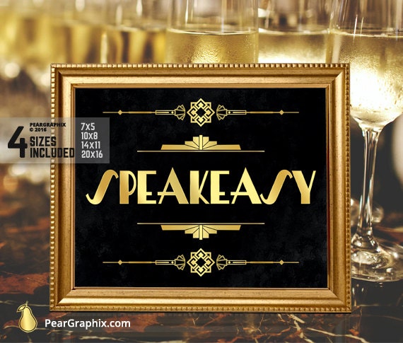 Speakeasy Sign DIY Printable / Roaring 20s Great Gatsby ...