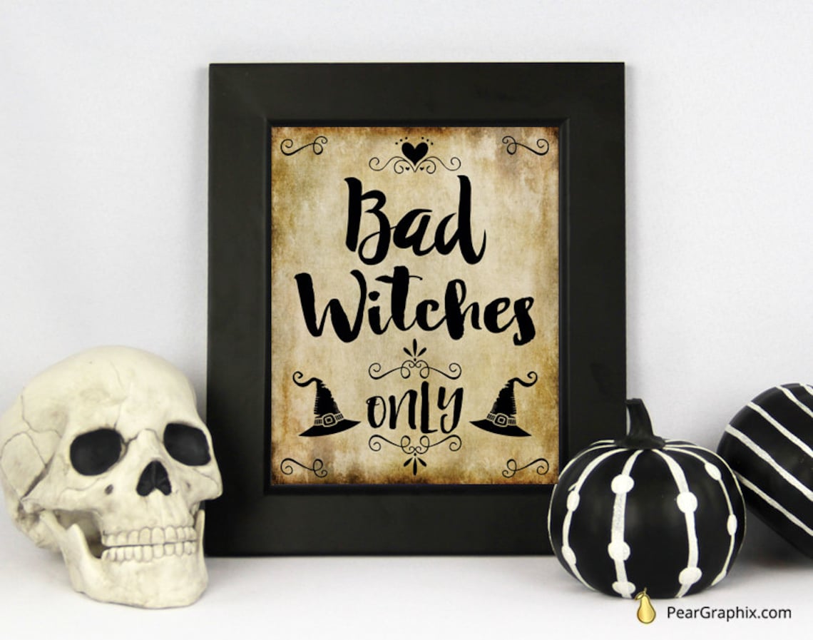 Halloween Witch Sign Halloween Bridal Shower Halloween Etsy