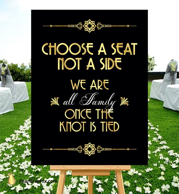 Choose A Seat Not A Side Wedding Seating Sign Diy Printable Etsy