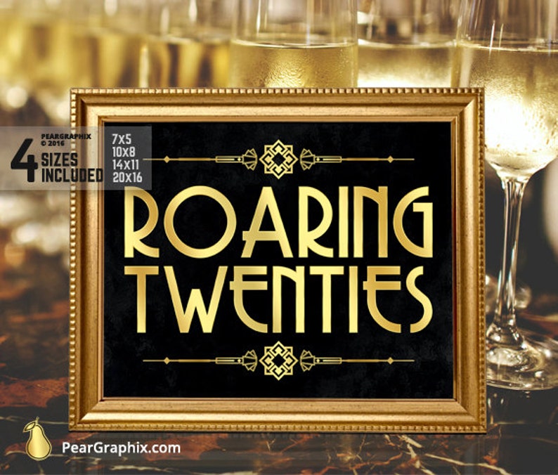 Roaring Twenties Sign Roaring 20s Party Decorations Great - Etsy
