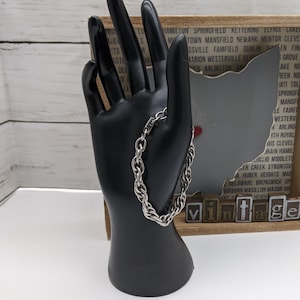 Vintage Kramer Silver Tone Link Charm Bracelet without Charms