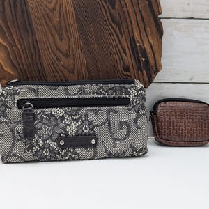 Vintage Nine West Telefon-Geldbörse / Kosmetiktasche, braune Kunstleder-Wechseltasche mit Reißverschluss