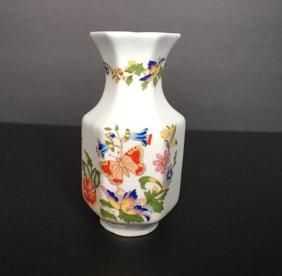 Aynsley Cottage Garden Miniature Vase Vintage Hexagonal Bone Etsy