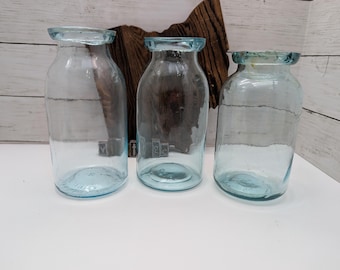 Antique Aqua Quart Wax Sealer Canning Jars – Chambers Groove Fruit Jar