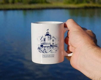 Saugerties Lighthouse white coffee mug