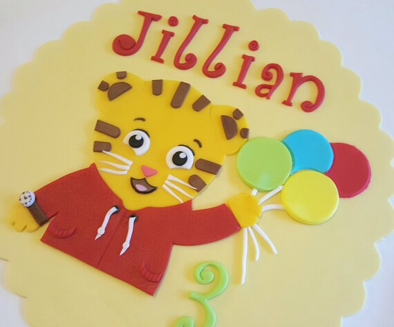 Daniel Tiger 100 Edible Fondant Cake Topper Etsy