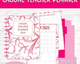 2025 Casual Teacher Planner (Petal Blush) – 26-Page Printable Planner for Casual/Relief Teachers