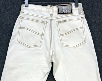 Vintage Enrico Coveri Jeans Size W30xL26.5 Designer Baggy Relaxed Fit Cropped Denim